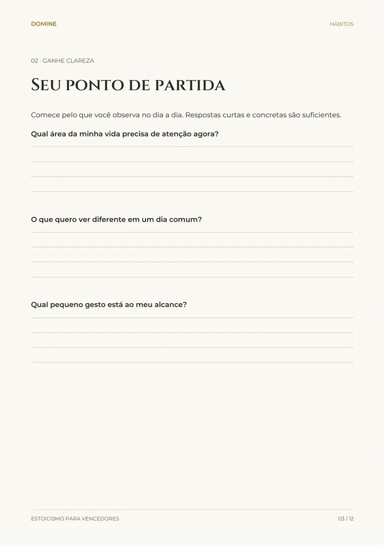 Página real de um caderno DOMINE