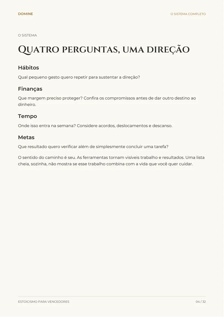 Página interna de O plano mestre estoico